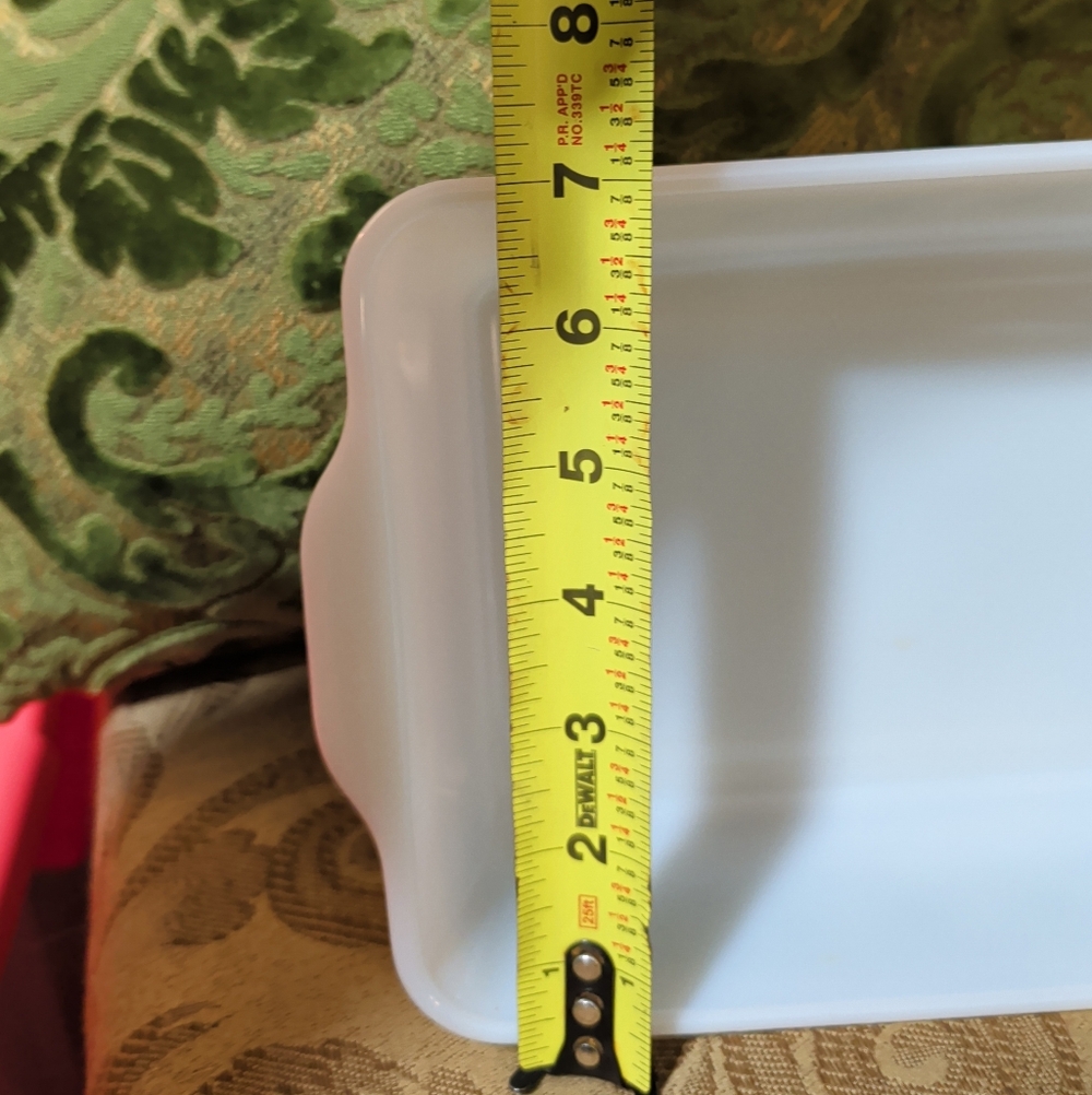 Vintage Pyrex Verde Square Flowers Rectangular Baker - Picture 5 of 6